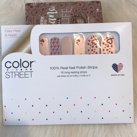 Hearts on pink Nail strips and Perfectly Posh Coffee Vanilla chunk soap bath bar - Picture 4 of 5